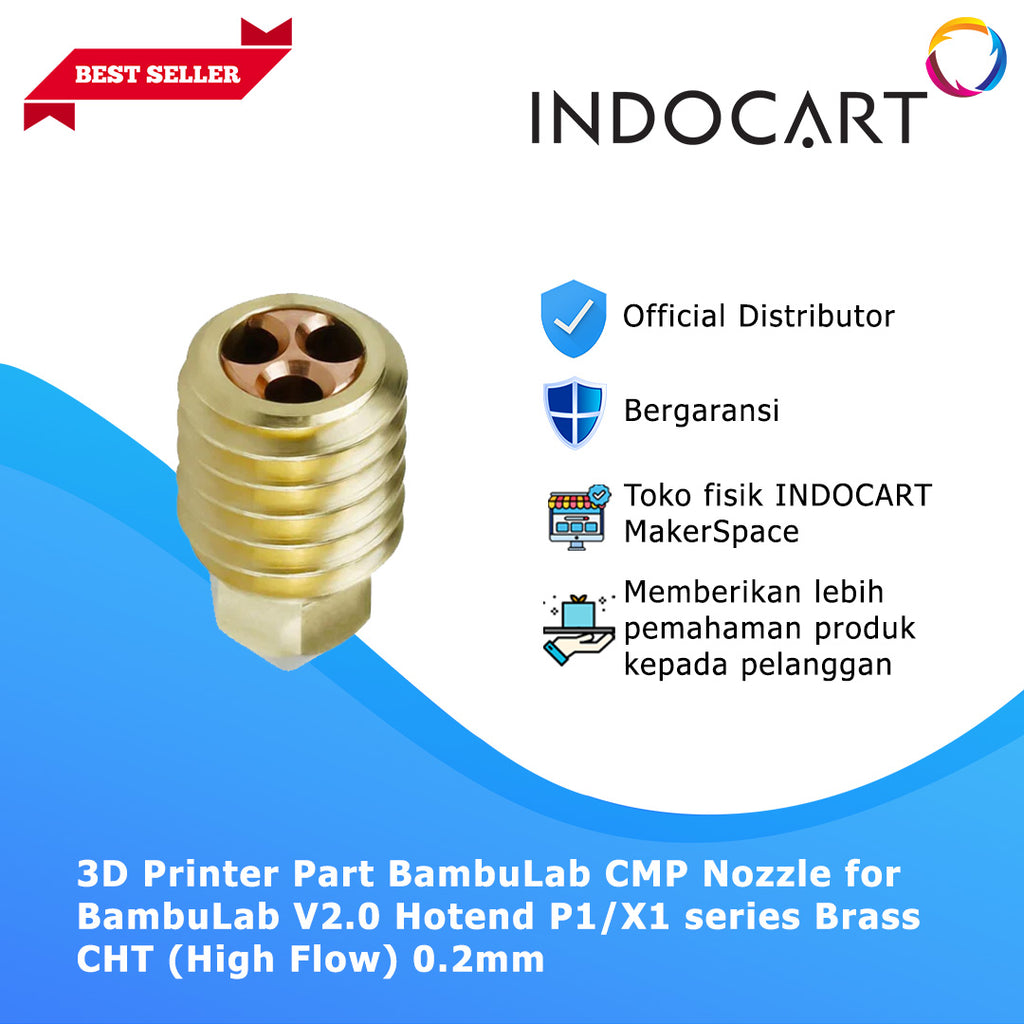 3D Printer Parts BambuLab Compatible Brass CHT High Flow Nozzle V2.0 Hotend BambuLab P1/X1 Series
