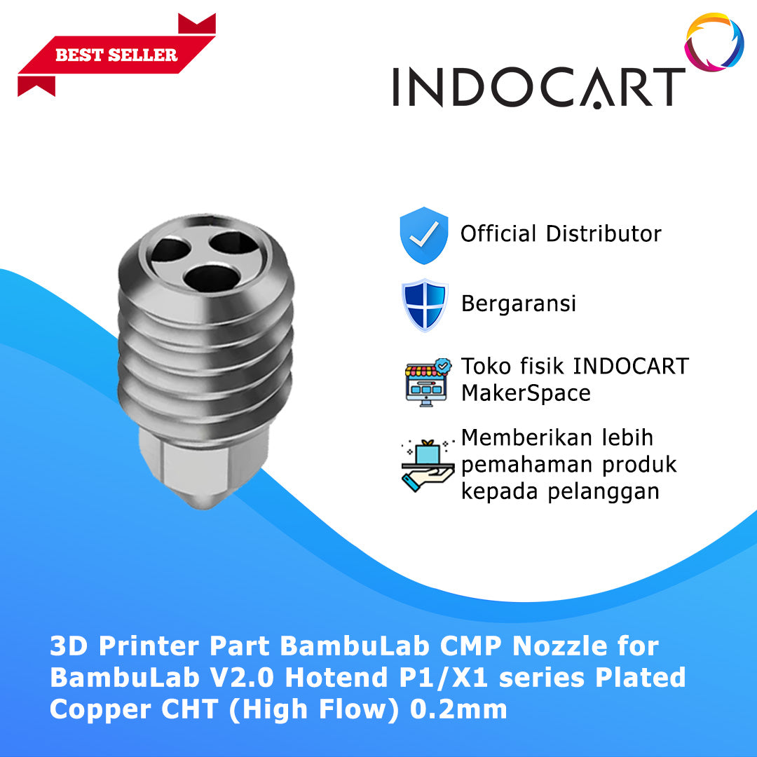 3D Printer Parts BambuLab Compatible Plated Copper CHT High Flow Nozzle V2.0 Hotend BambuLab P1/X1 Series
