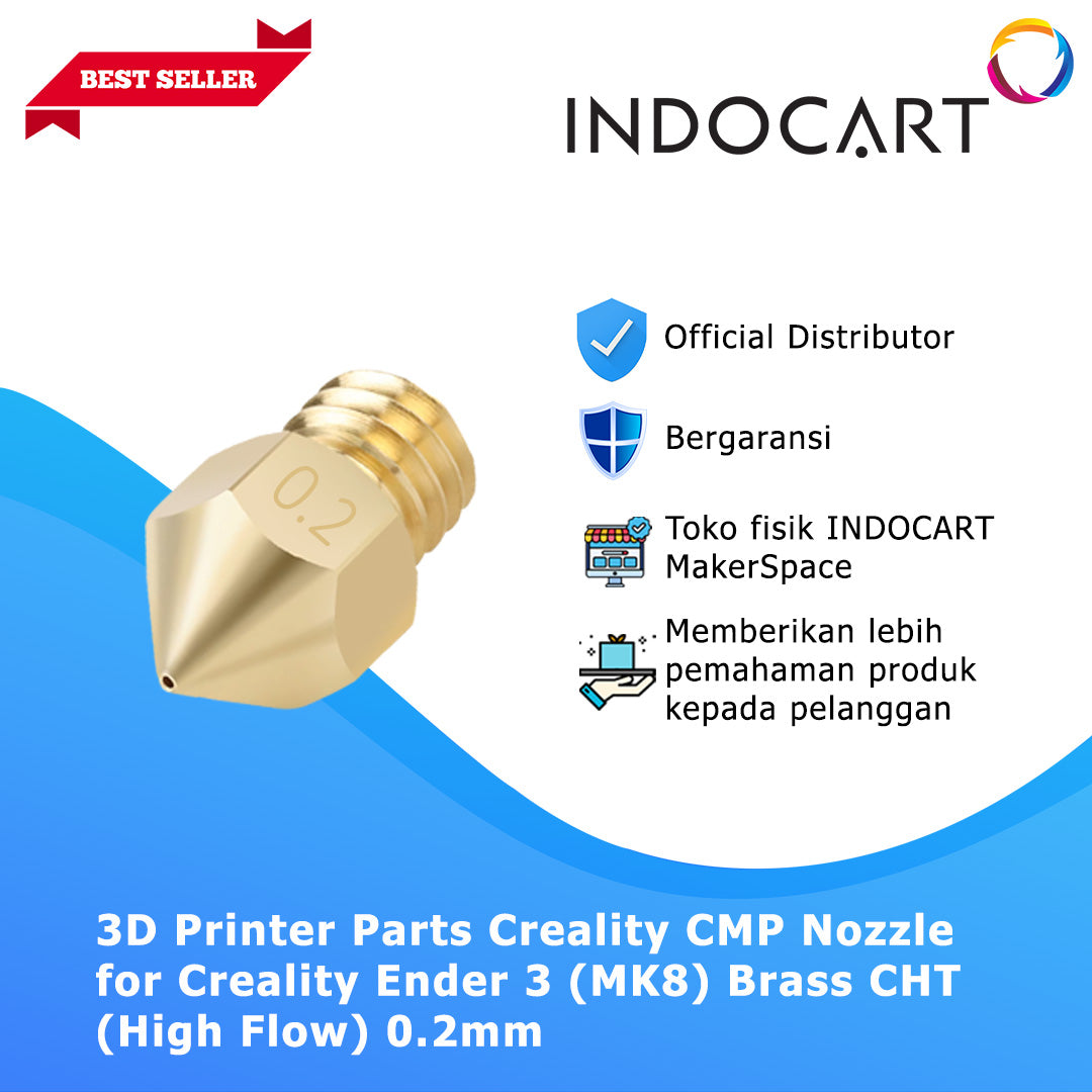 3D Printer Parts Creality Compatible Brass CHT High Flow Nozzle MK8 Creality Ender 3