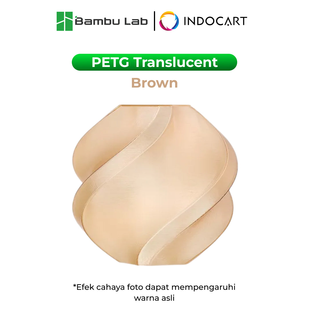 3D Printer Filament Refill BambuLab PETG Translucent Excellent Light Transmittance and Minimal Warping 1.75mm 1Kg