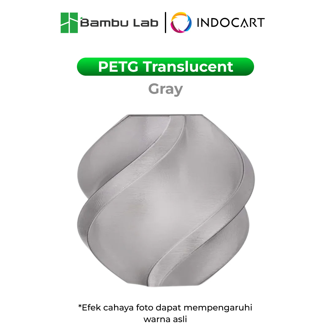 3D Printer Filament Refill BambuLab PETG Translucent Excellent Light Transmittance and Minimal Warping 1.75mm 1Kg