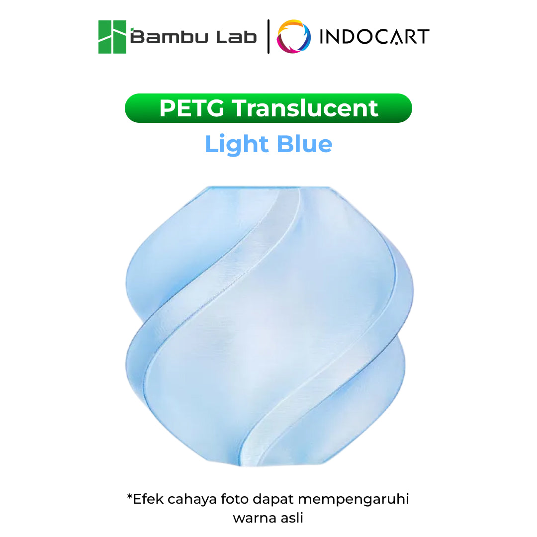 3D Printer Filament Refill BambuLab PETG Translucent Excellent Light Transmittance and Minimal Warping 1.75mm 1Kg