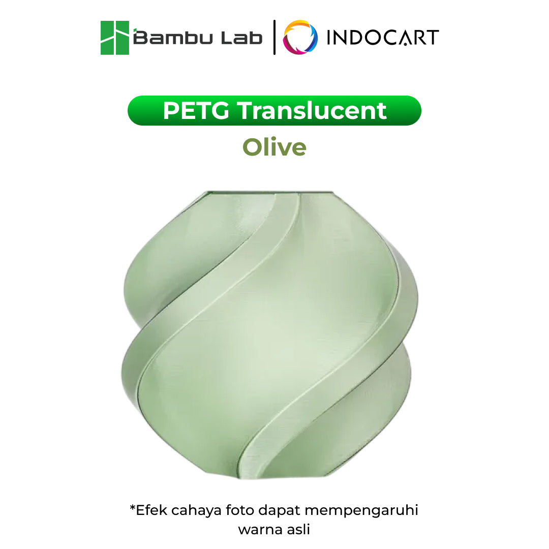 3D Printer Filament Refill BambuLab PETG Translucent Excellent Light Transmittance and Minimal Warping 1.75mm 1Kg