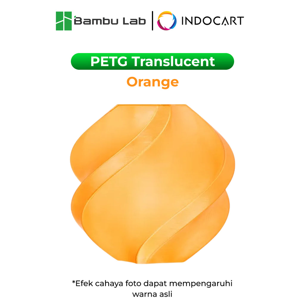 3D Printer Filament Refill BambuLab PETG Translucent Excellent Light Transmittance and Minimal Warping 1.75mm 1Kg