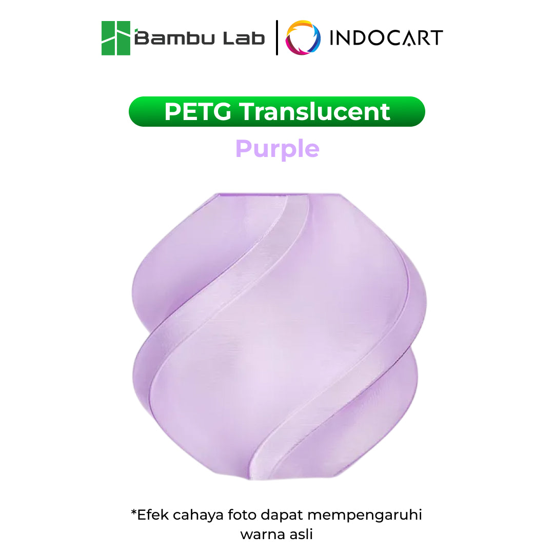 3D Printer Filament Refill BambuLab PETG Translucent Excellent Light Transmittance and Minimal Warping 1.75mm 1Kg
