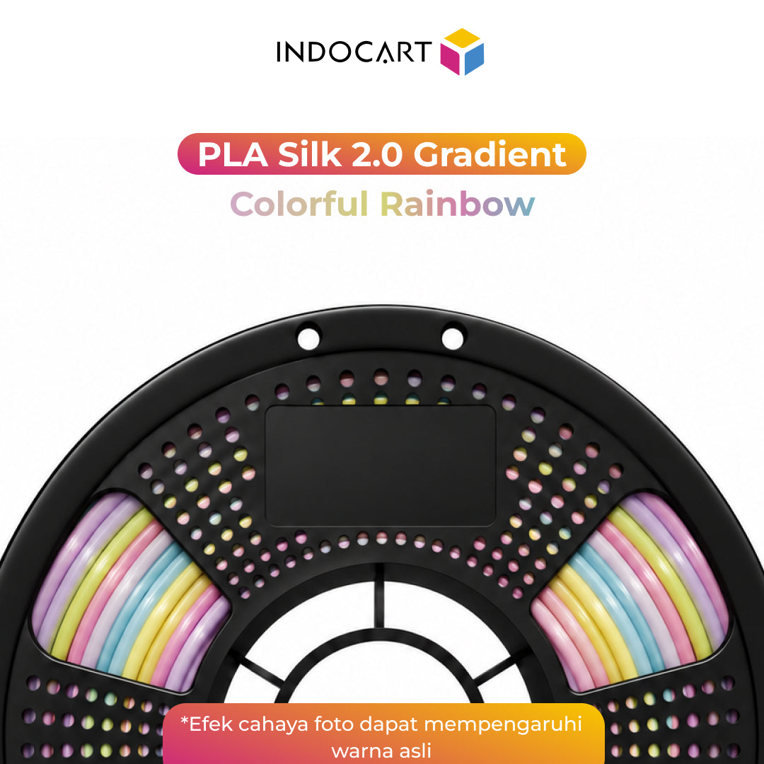 3D Printer Filament IndoCart PLA Silk 2.0 Gradient Rainbow Silky Color 1.75mm 1kg