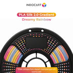 3D Printer Filament IndoCart PLA Silk 2.0 Gradient Rainbow Silky Color 1.75mm 1kg