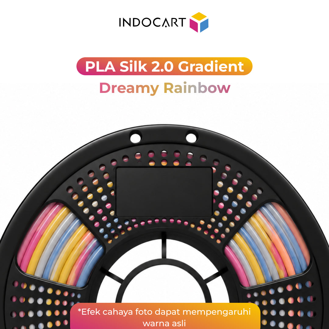 3D Printer Filament IndoCart PLA Silk 2.0 Gradient Rainbow Silky Color 1.75mm 1kg