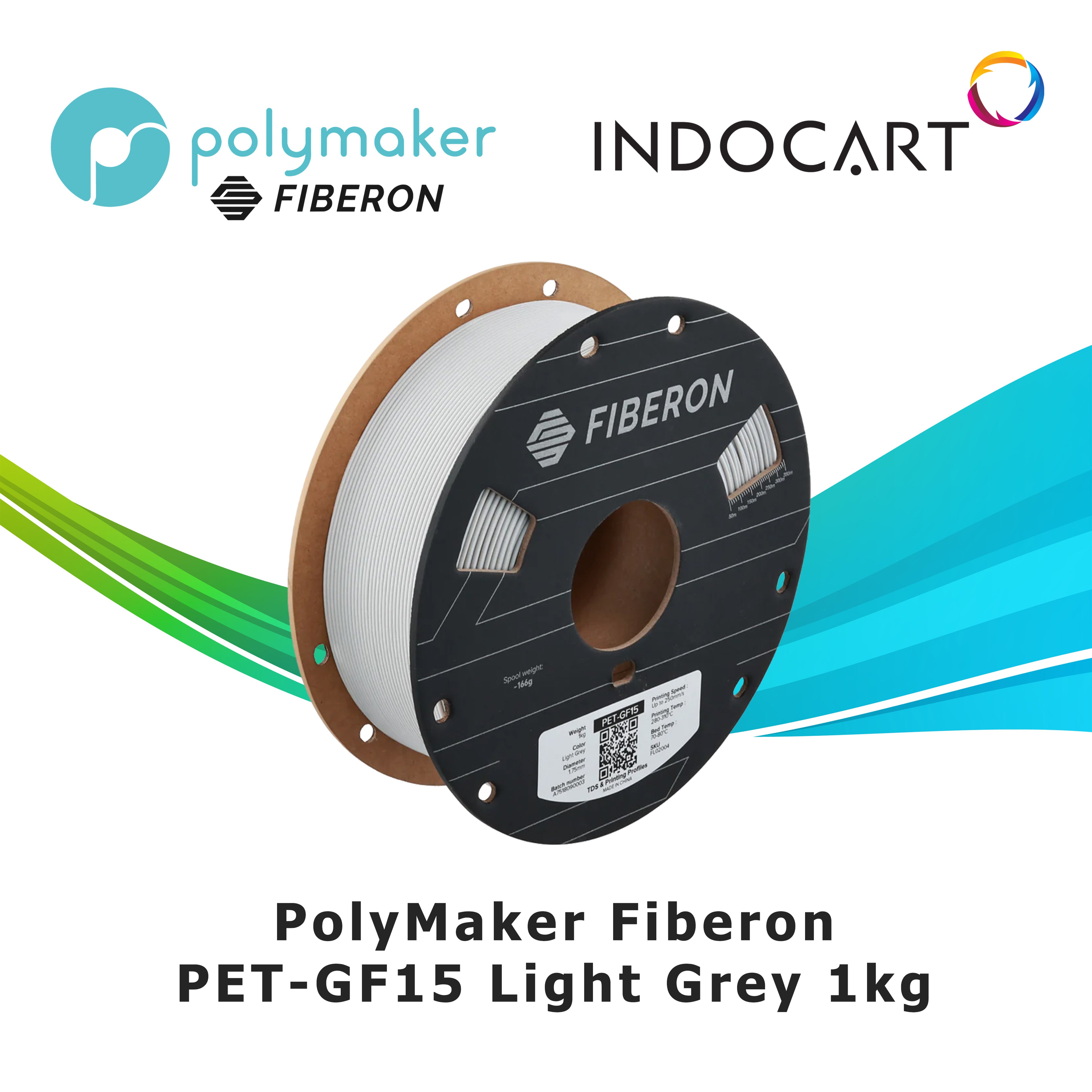 3D Printer Filament PolyMaker Fiberon PET GF15 Glass Fiber Reinforced PET Engineering Filament 1.75mm-1Kg