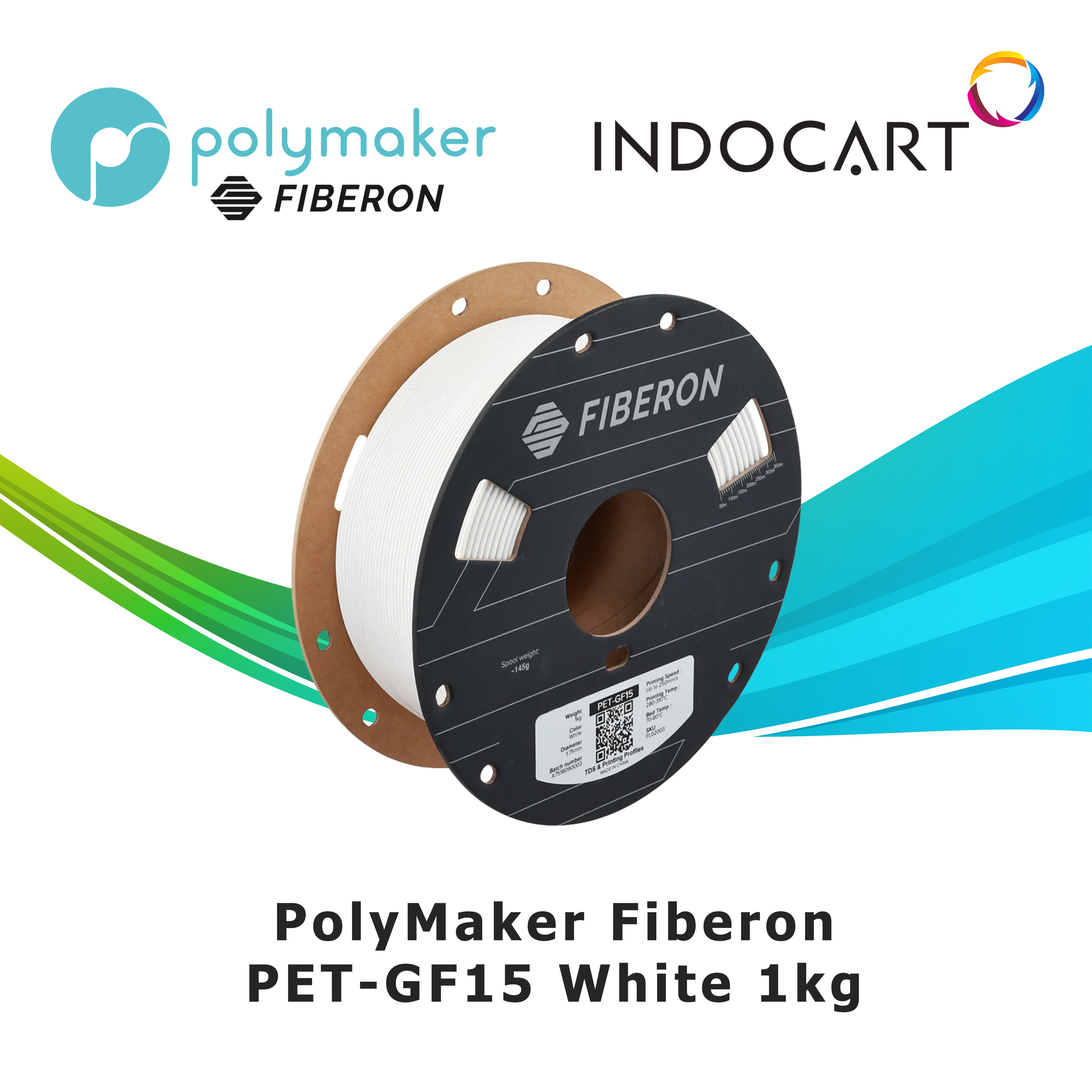 3D Printer Filament PolyMaker Fiberon PET GF15 Glass Fiber Reinforced PET Engineering Filament 1.75mm-1Kg