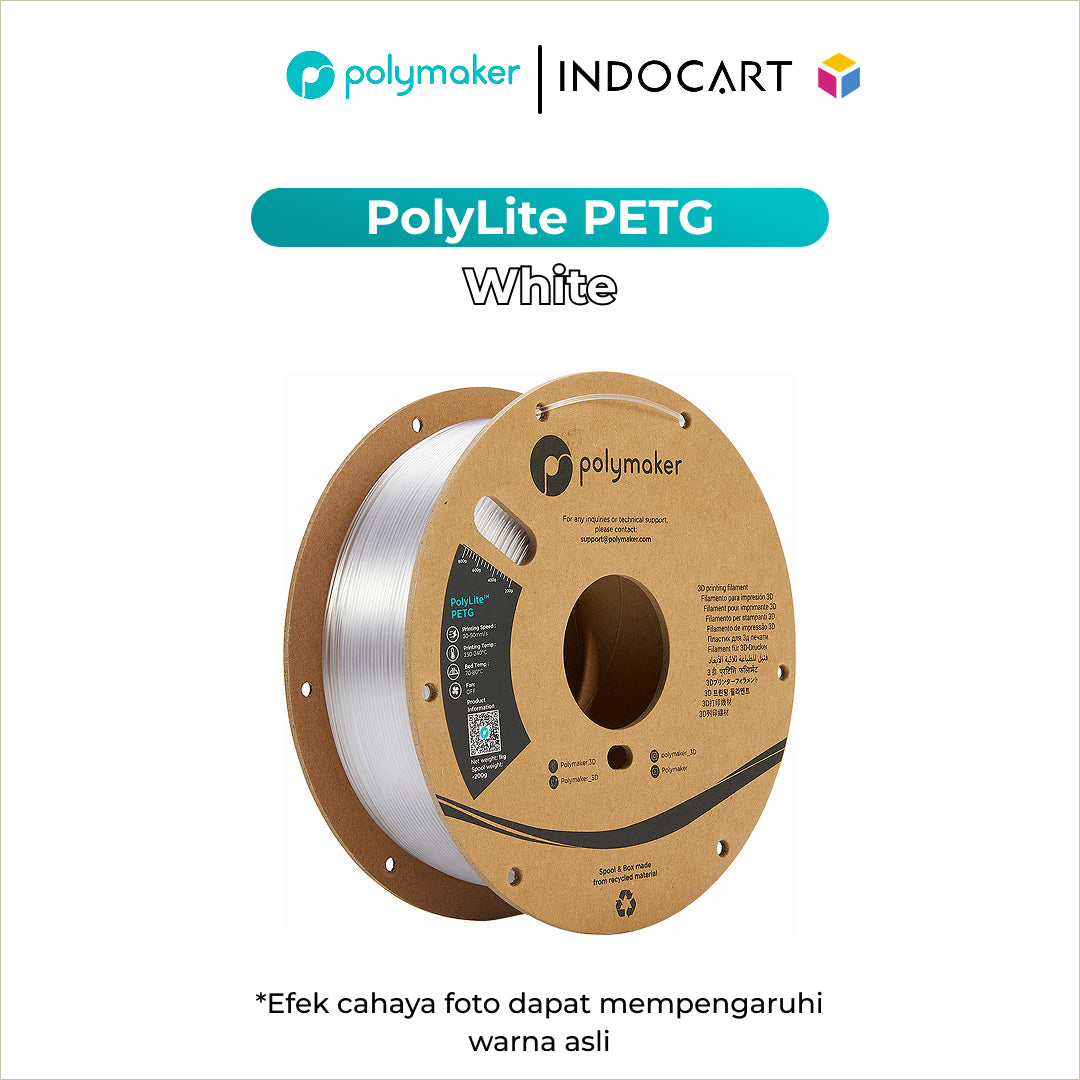 3D Printer Filament PolyMaker PolyLite PETG Filament with Balanced Mechanical Properties 1.75mm 1Kg