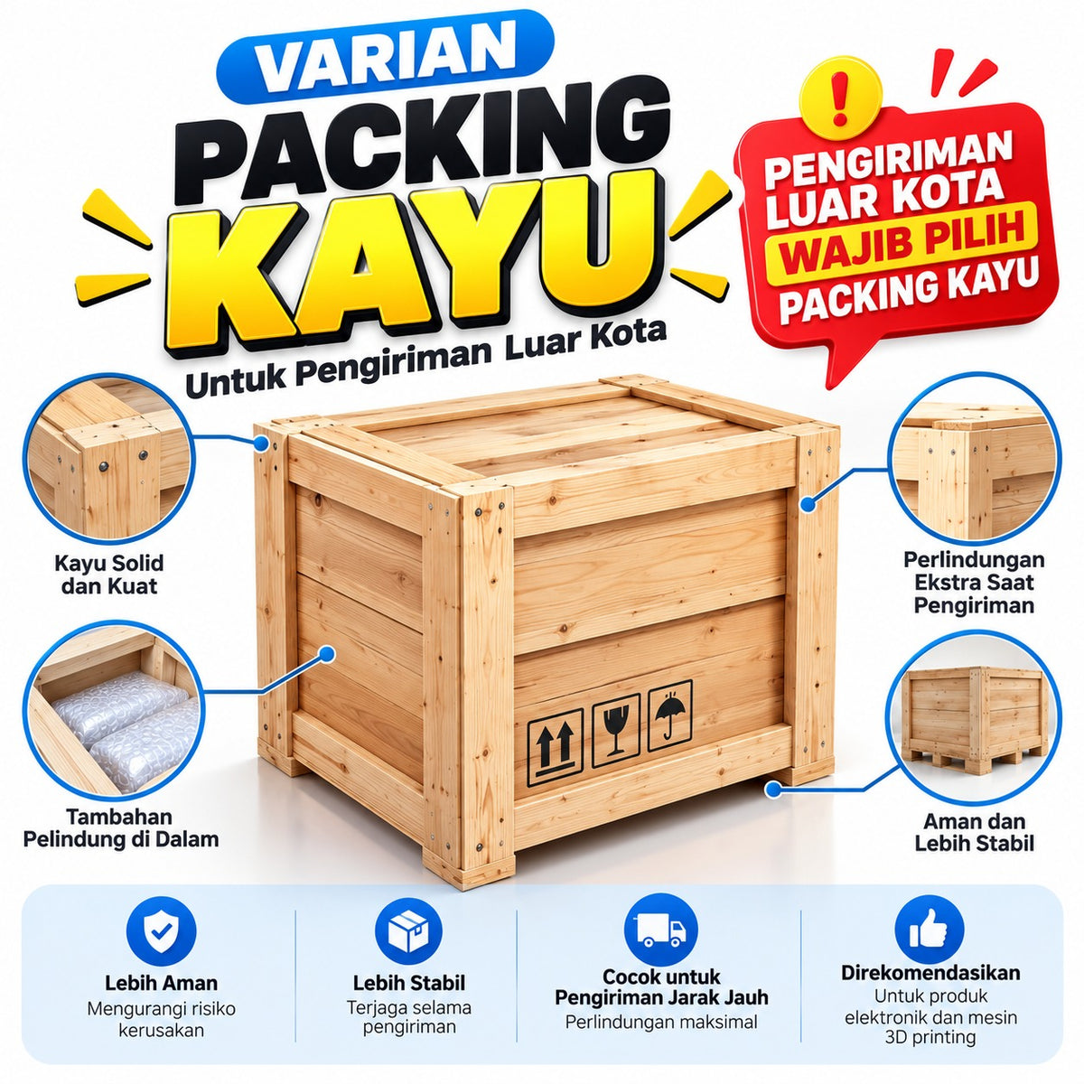Tambahan Packing Kayu untuk Pengiriman Luar Kota