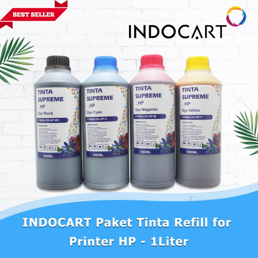 INDOCART Paket Tinta Refill utk Printer HP Brother Canon Epson-1Liter
