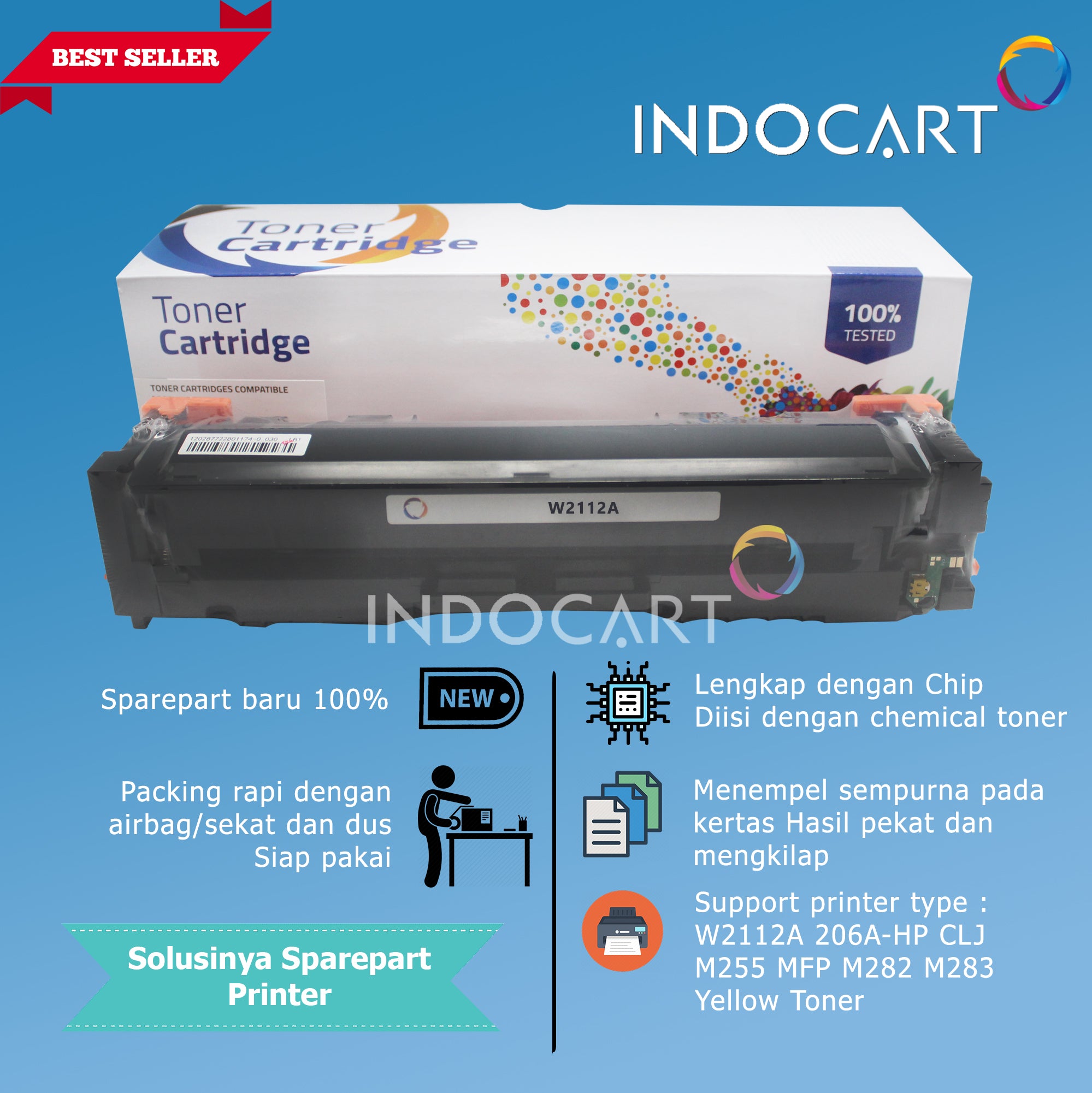 Toner Cartridge Compatible W2110A W2111A W2112A W2113A 206A-HP CLJ M255 MFP M282 M283