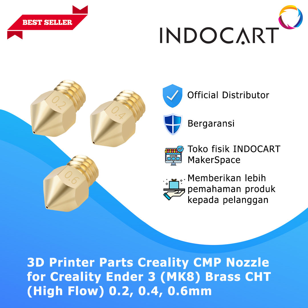 3D Printer Parts Creality Compatible Brass CHT High Flow Nozzle MK8 Creality Ender 3