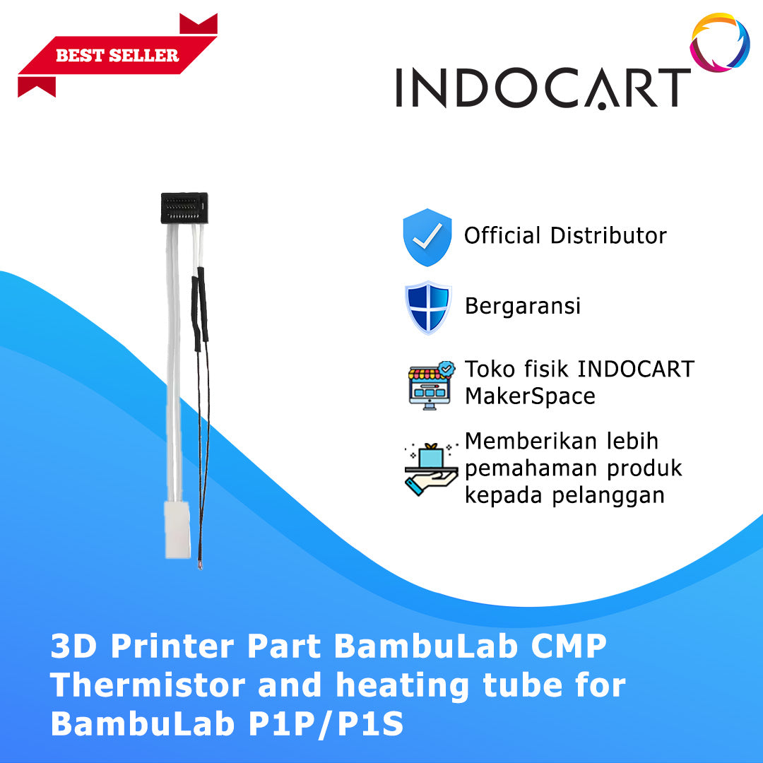 3D Printer Parts BambuLab Compatible Thermistor and Heating Tube for BambuLab P1P/P1S