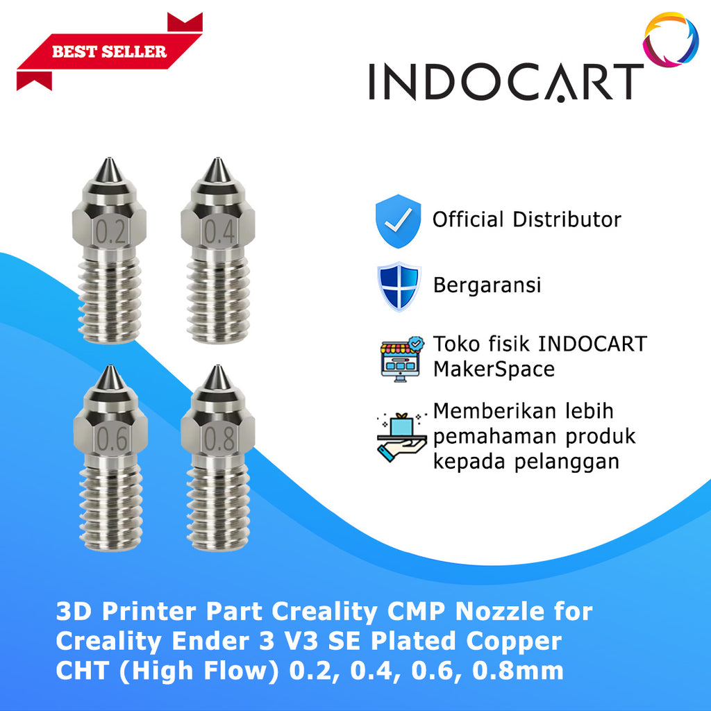 3D Printer Parts Creality Compatible Plated Copper CHT High Flow Nozzle Creality Ender 3 V3 SE