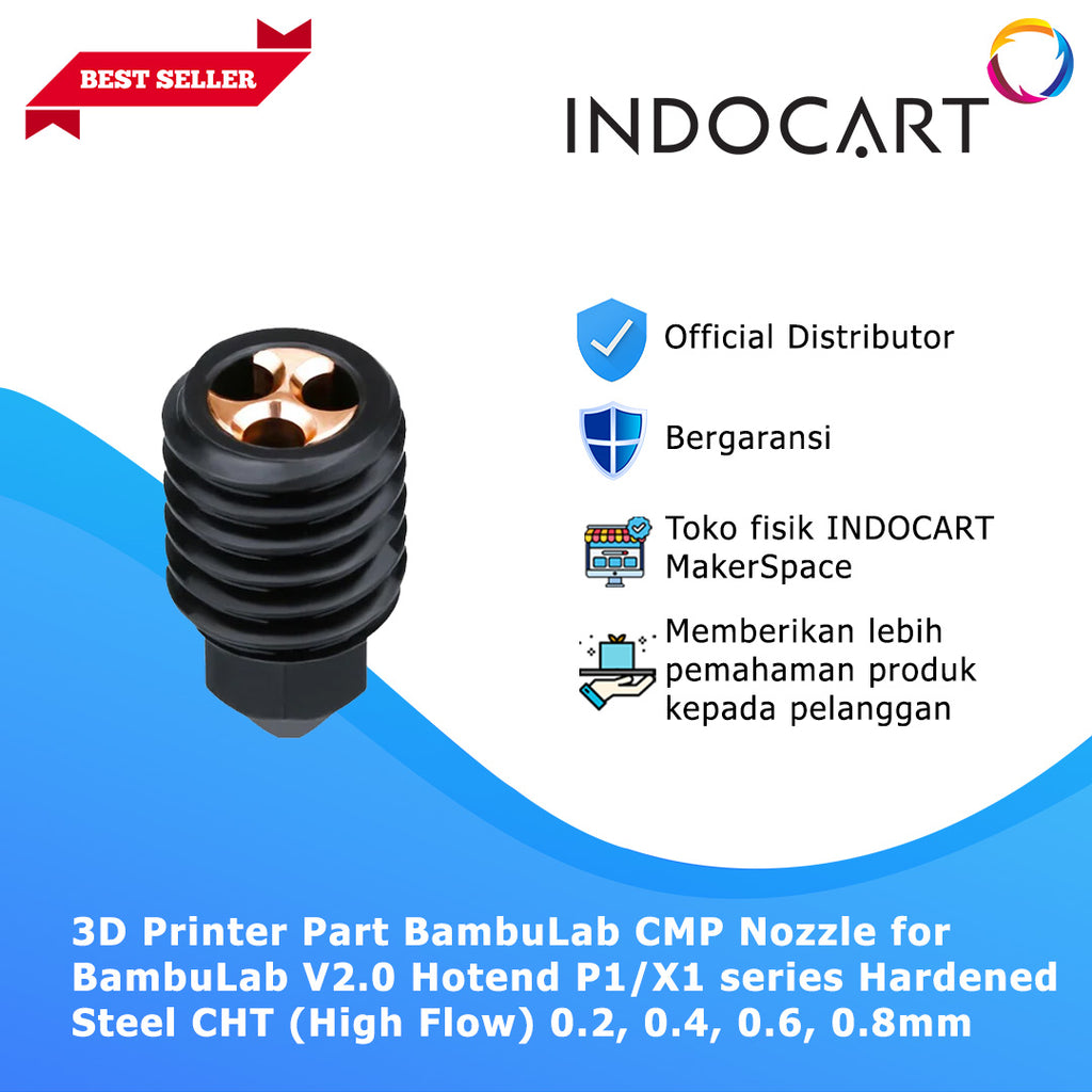 3D Printer Parts BambuLab Compatible Hardened Steel CHT High Flow Nozzle V2.0 Hotend BambuLab P1/X1 Series