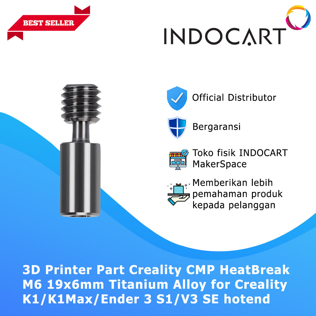 3D Printer Parts Creality Compatible Hotend HeatBreak M6 19x6mm Creality K1/K1Max/Ender 3 S1/V3 SE