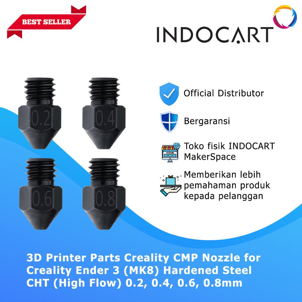 3D Printer Parts Creality Compatible Hardened Steel CHT High Flow Nozzle MK8 Creality Ender 3