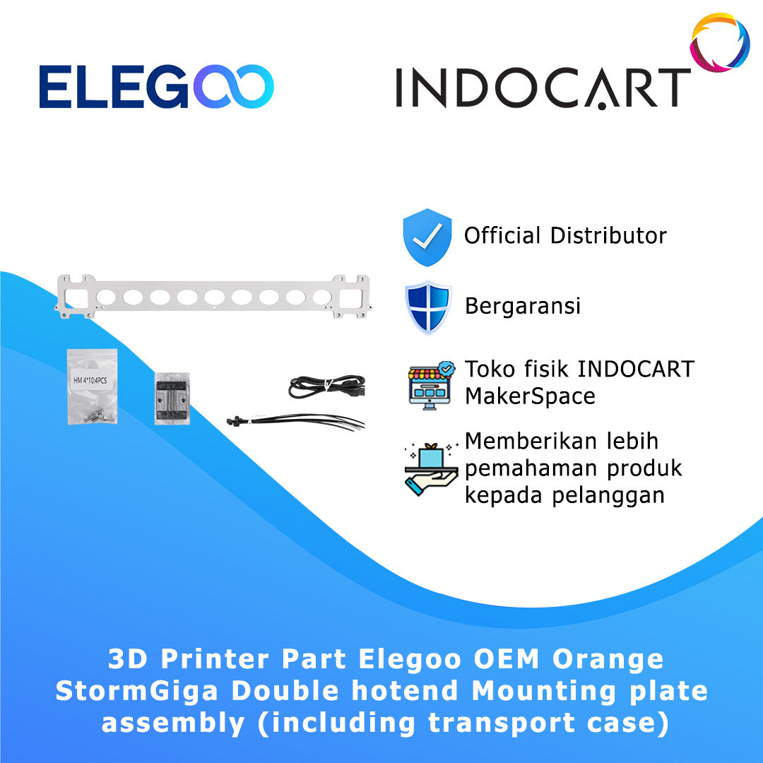 3D Printer Parts Elegoo OEM OrangeStorm Giga Double Hotend Mounting Plate Assembly Including Transport Case