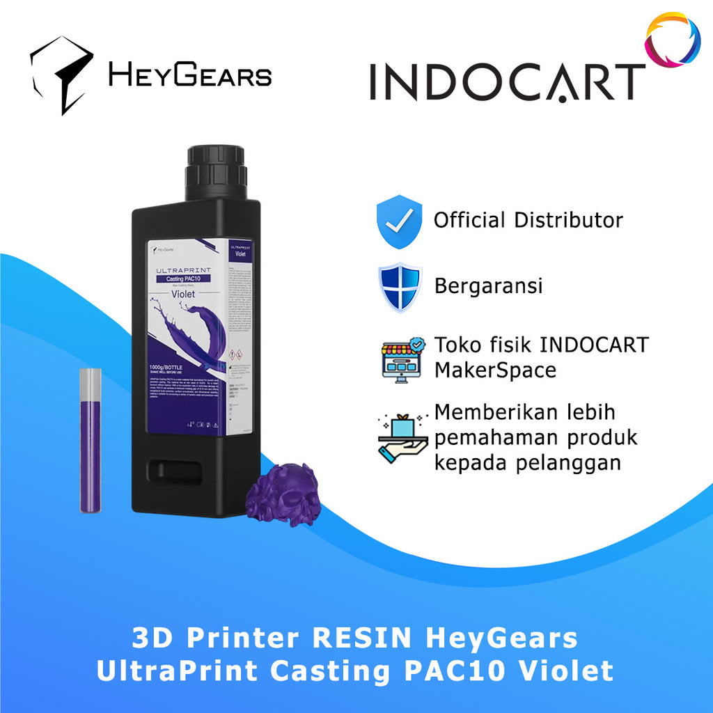 3D Printer RESIN HeyGears UltraPrint Casting PAC10 Wax Suitable for Casting Jewelry with Clean Combustion Result 1Kg-Violet