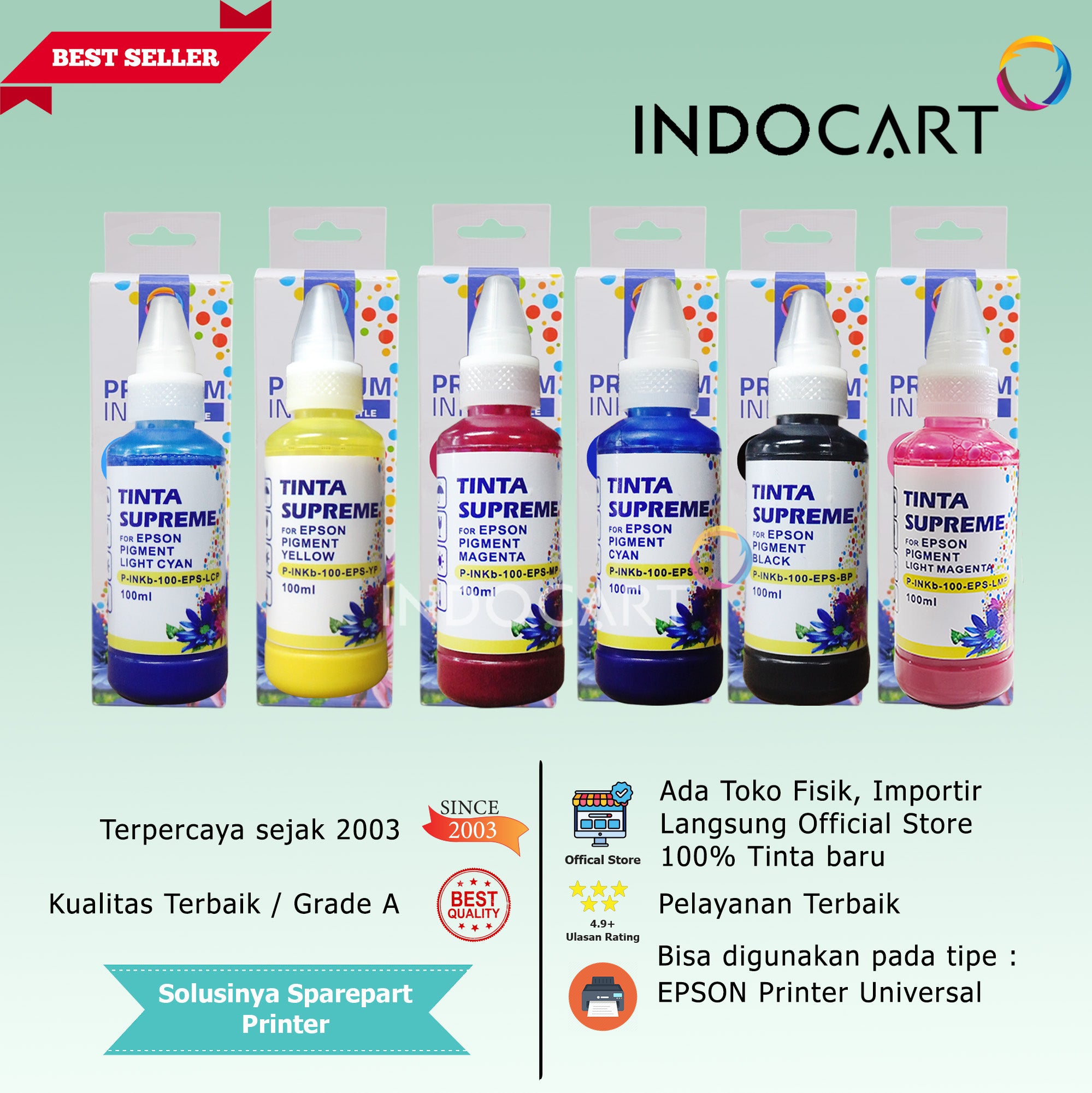 Tinta Refill Printer Epson Pigment Ink 100ml-Dengan Dus