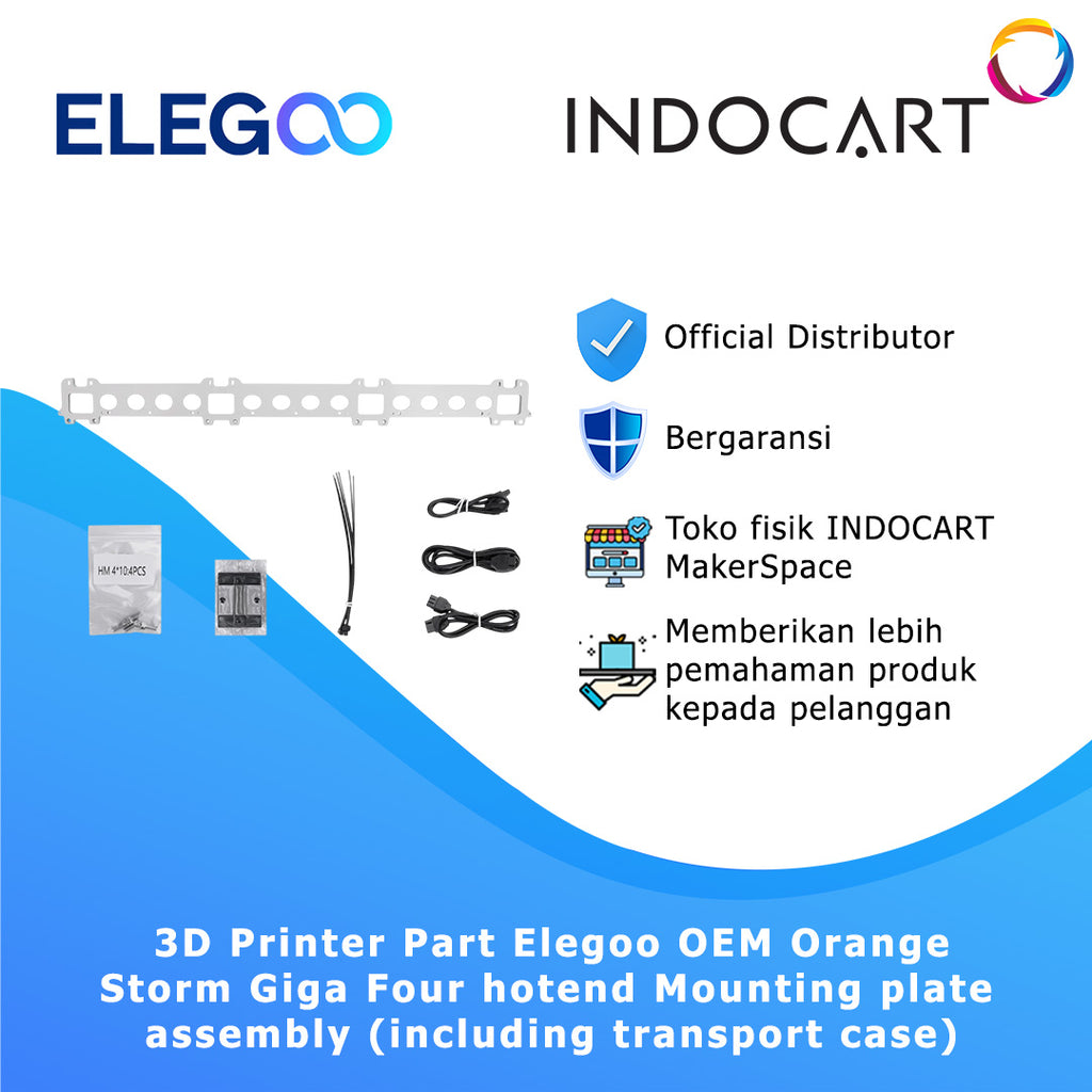 3D Printer Parts Elegoo OEM Four hotend mounting plate assembly including transport case Elegoo OrangeStorm Giga