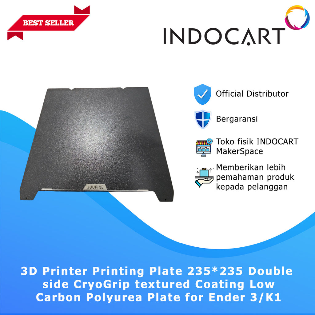 3D Printer Printing Plate 235x235 Double Side CryoGrip Textured Coating Low Carbon Polyurea Creality Ender 3/K1