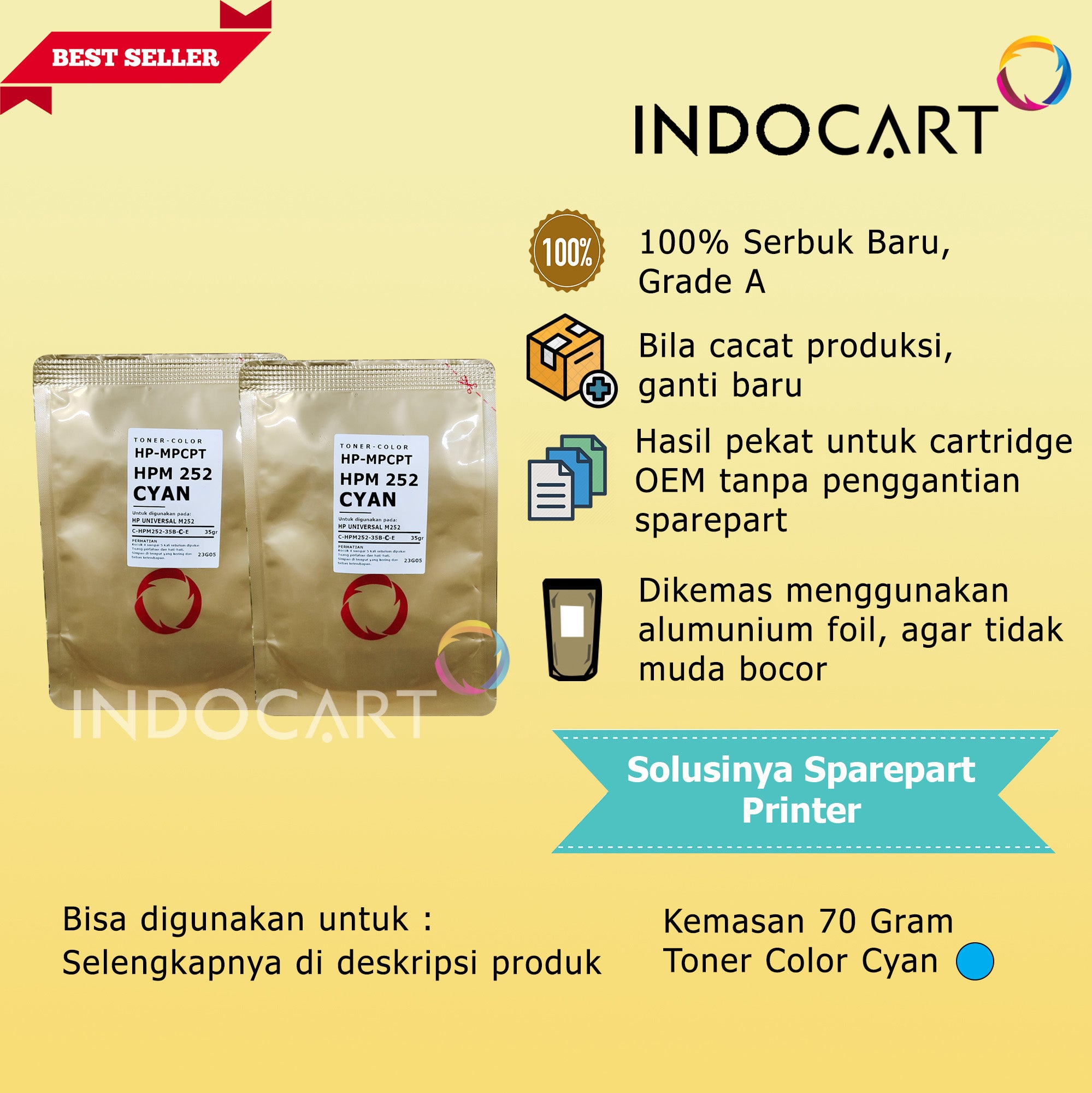 Serbuk Toner Warna MPCPT M252-416A W2040A W2041A W2042A W2043A HP CLJ M454 M455 M479 M480-70gr