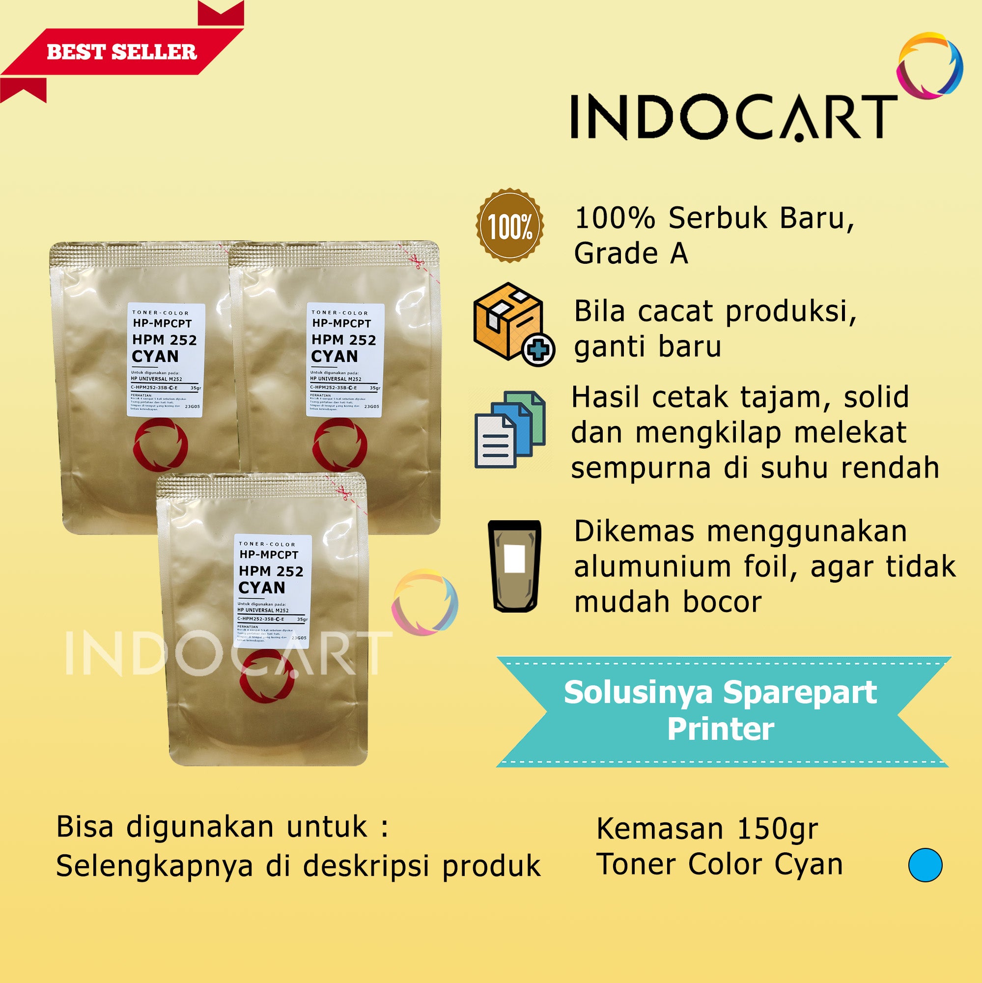 Serbuk Toner Warna MPCPT-HP M552 M553 M577-150gr-CMY