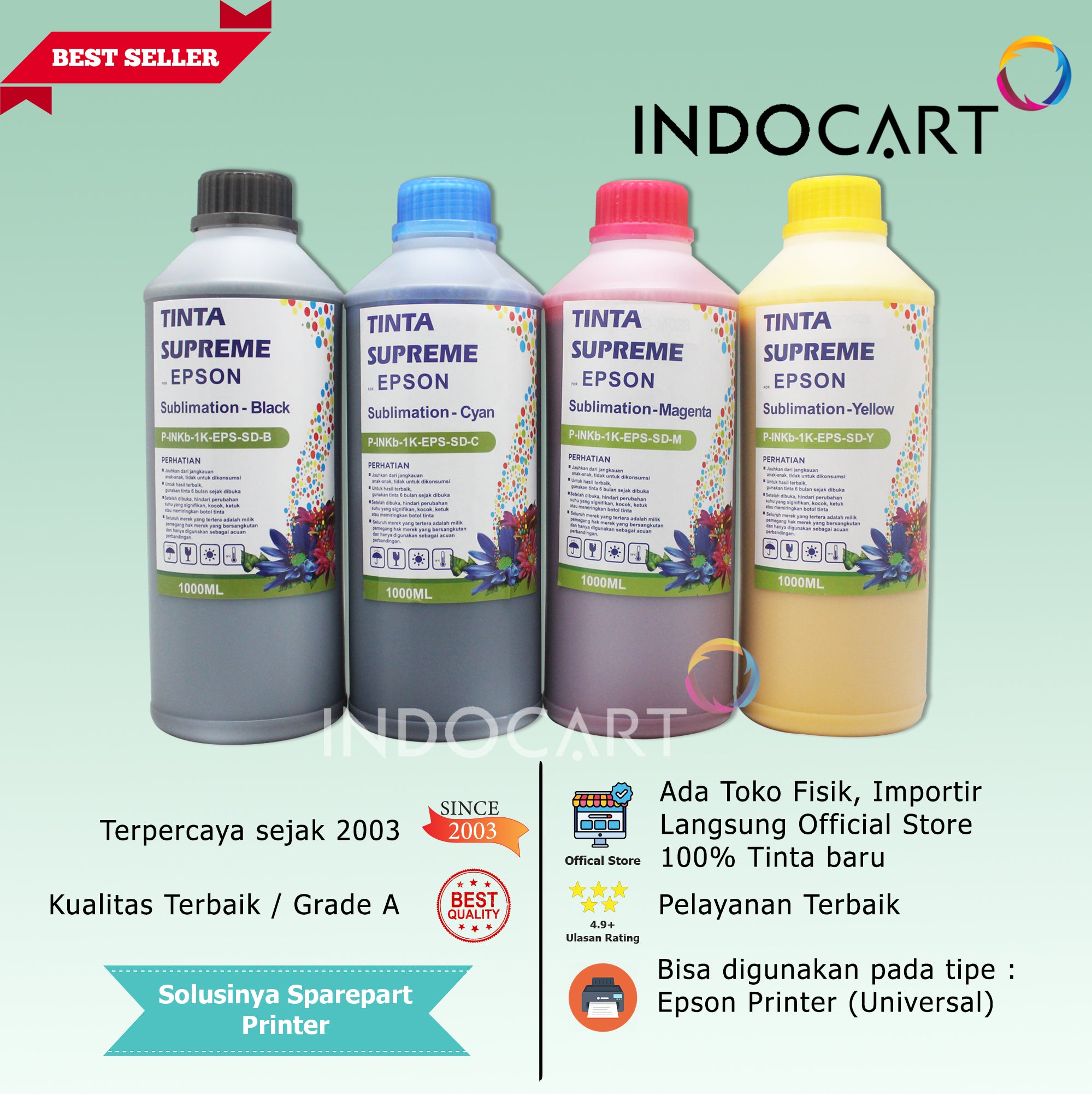 IndoCart Tinta Refill Printer Epson-Sublim Sublimation Ink-1kg