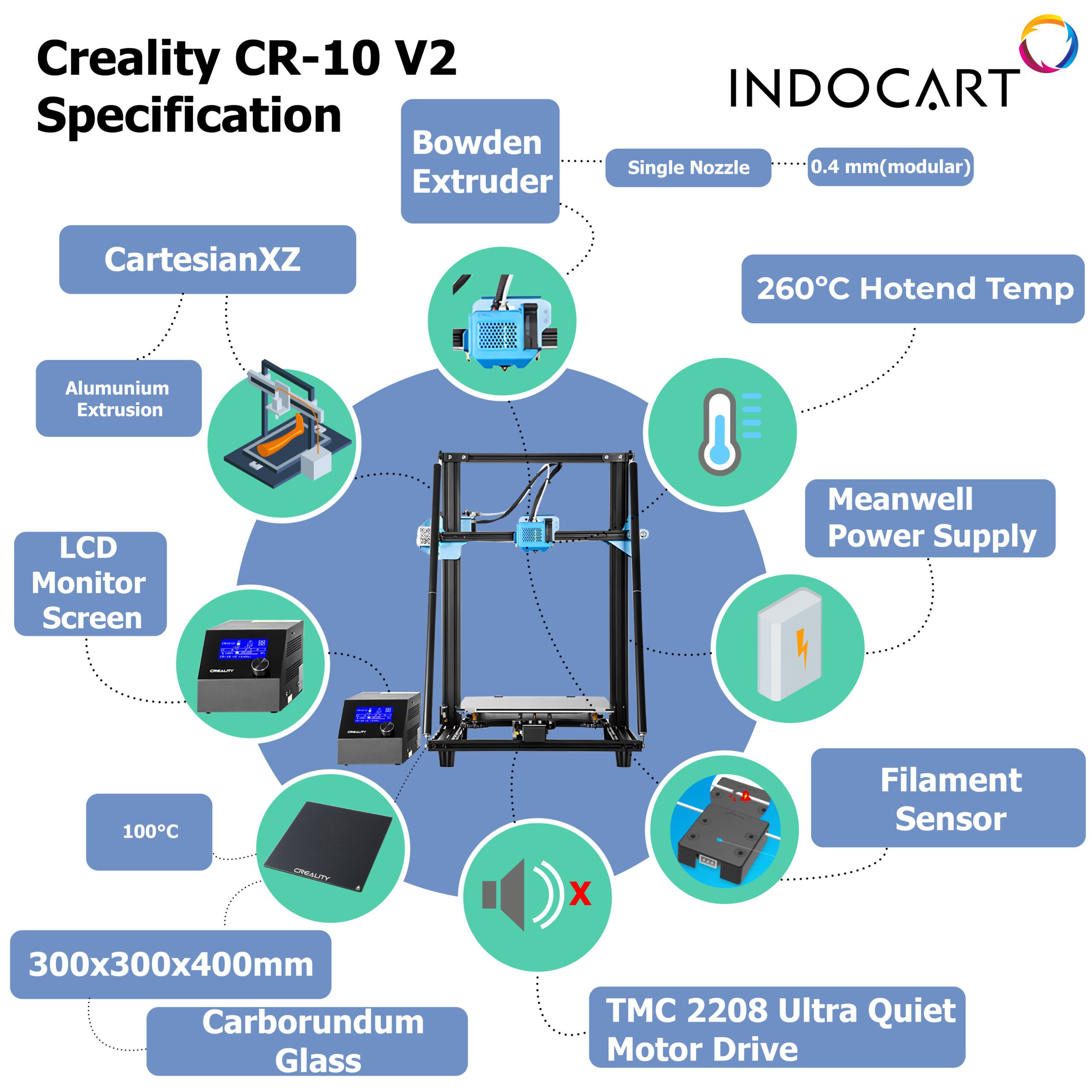3D Printer Creality CR10 V2 Versi Terbaru Bed Garansi Resmi