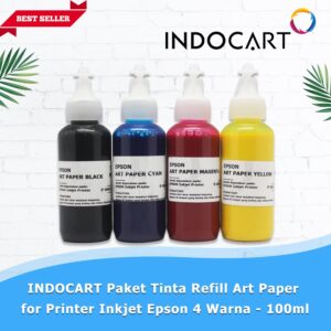 INDOCART Paket Tinta Refill Art Paper utk Printer Inkjet Epson-Small – 100ml – 4 warna